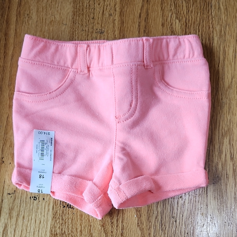 Melon Pink Kids Shorts Infant girl toddler 18 moths Cotton Polyester Spandex
